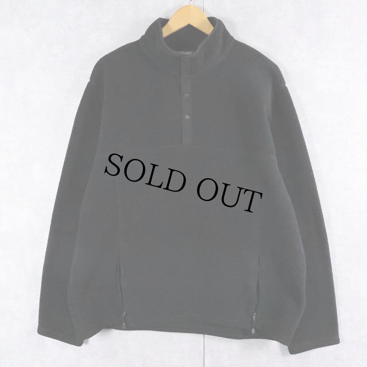 画像1: L.L.Bean フリースプルオーバージャケット BLACK L (1)