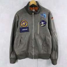 画像1: 民間品 ドイツ軍 パッチ付き フライトレザージャケット SIZE54 (1)