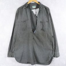 画像1: 40's HOMESTEADER マチ付き ブラックシャンブレーシャツ (1)