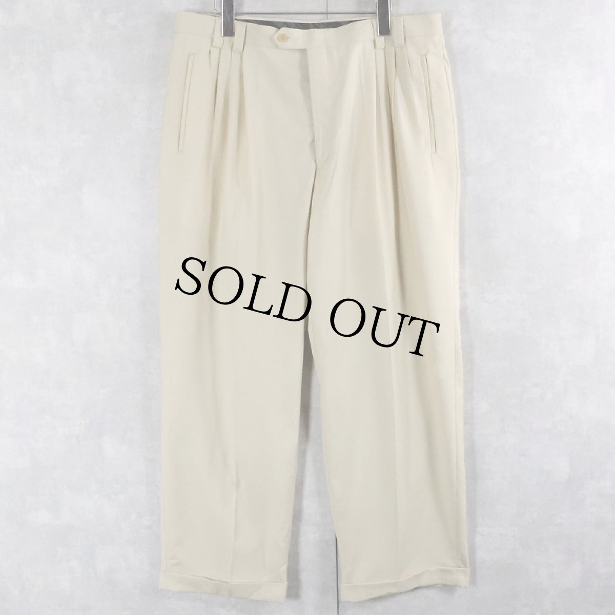 画像2: Sean John ストライプ柄 ウール×レーヨン混 4タックスラックス W35 (2)