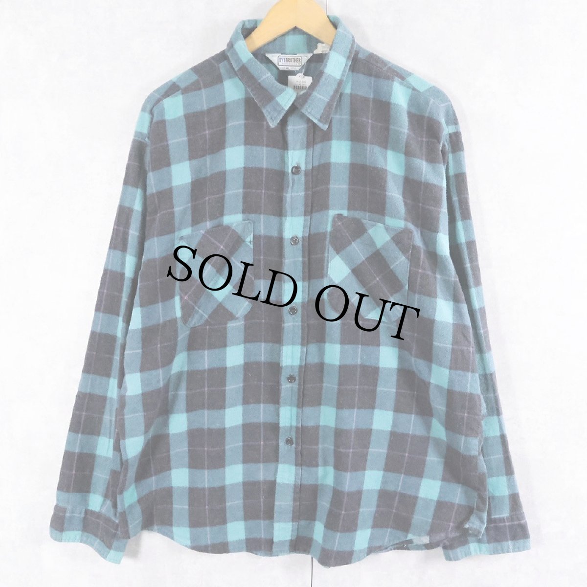 画像1: 70〜80's FIVER BROTHER USA製 プリントネルシャツ XL (1)