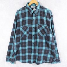 画像1: 70〜80's FIVER BROTHER USA製 プリントネルシャツ XL (1)