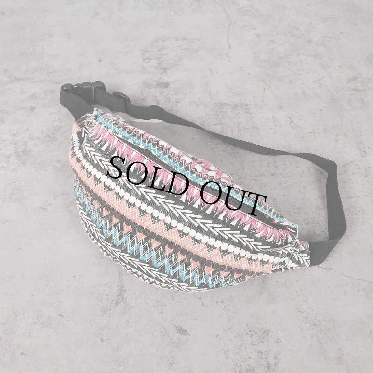 画像1: 総柄 キャンバス ウエストバッグ  (1)