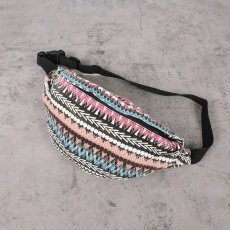 画像1: 総柄 キャンバス ウエストバッグ  (1)