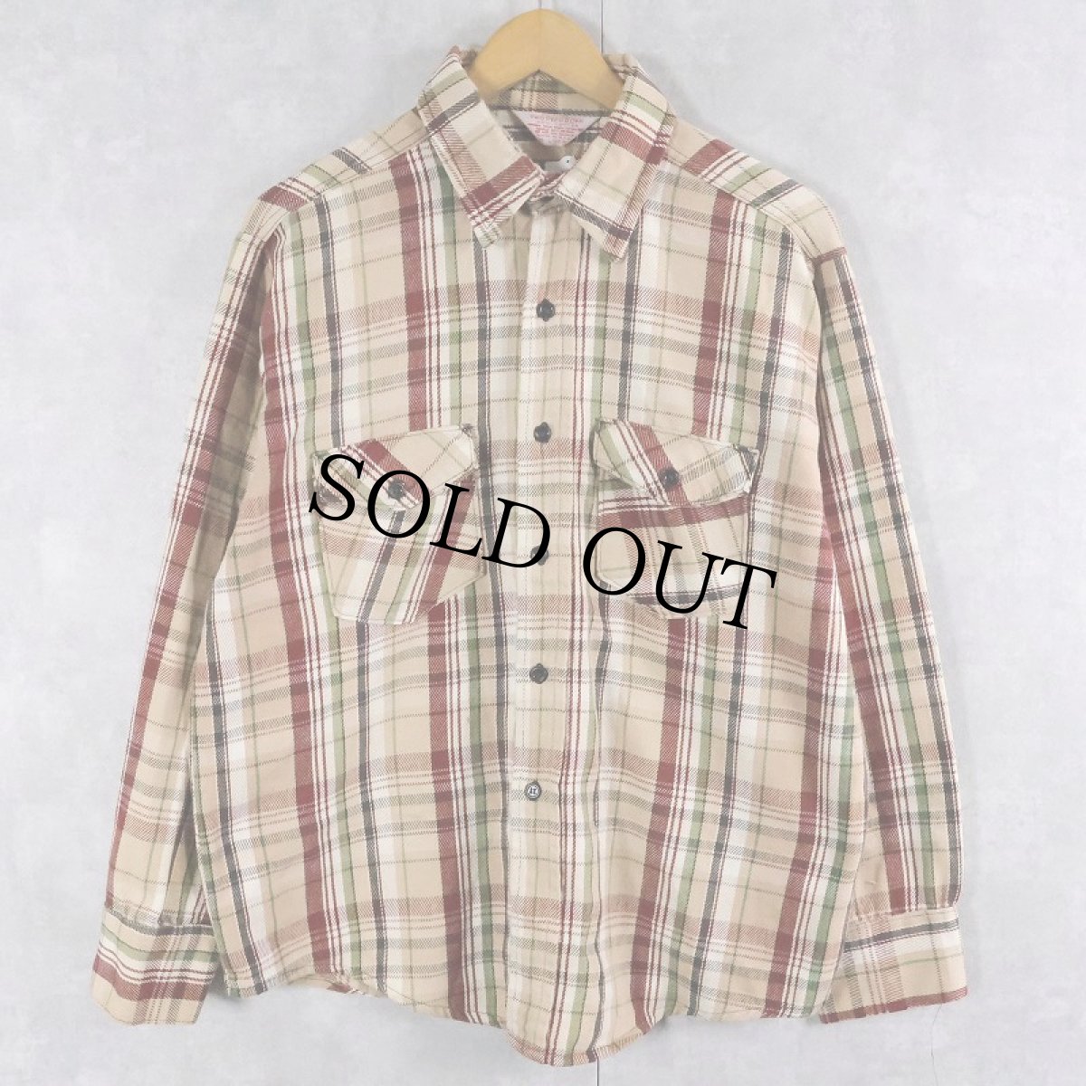 画像1: 70's Frostproof USA製 チェック柄 ヘビーネルシャツ L (1)