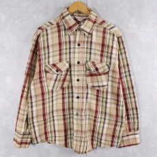 画像1: 70's Frostproof USA製 チェック柄 ヘビーネルシャツ L (1)