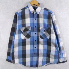 画像1: 80's Frostproof USA製 ブロックチェック柄 ヘビーネルシャツ L (1)