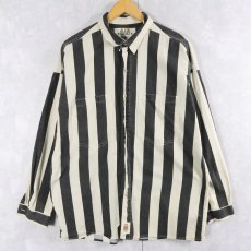 画像1: 〜90's AIR HEROES AUSTRALIA製 ストライプ柄 コットンシャツ L (1)