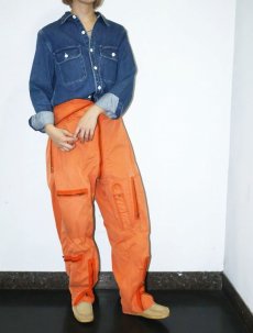 画像1: 90's J.CREW 猫目ボタン デニムシャツ XS (1)