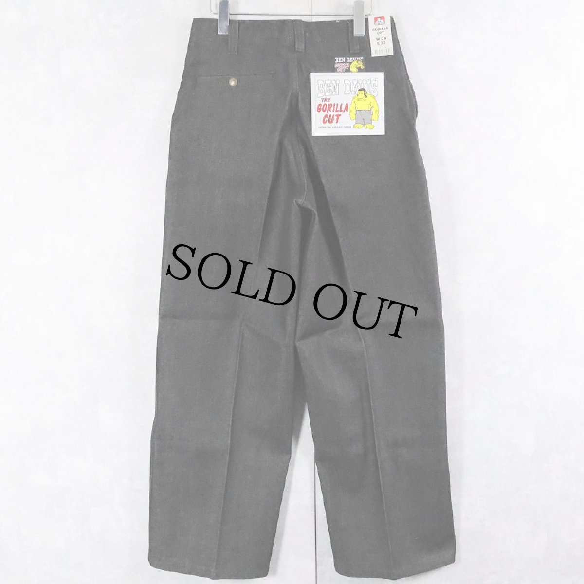 画像1: BEN DAVIS "THE GORILLA CUT" ゴリラカットデニムパンツ BLACK DENIM フラッシャー付き未使用品 W30 L32 (1)