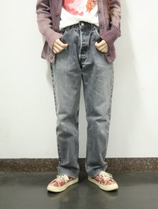 画像1: 90's Levi's 501 USA製 "サルファブラック" ブラックデニムパンツ W30 (1)