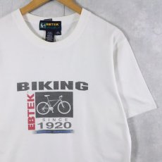 画像1: 90's Eddie Bauer EBTEK "BIKING" 自転車プリントTシャツ XS (1)