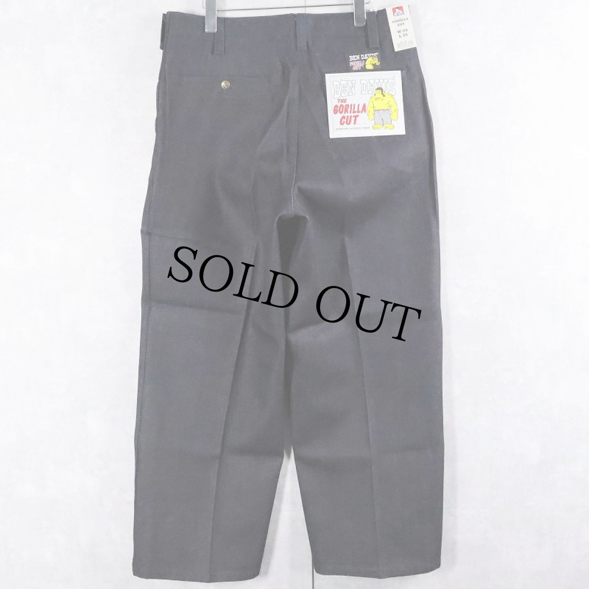 画像1: BEN DAVIS "THE GORILLA CUT" ゴリラカットデニムパンツ INDIGO DENIM フラッシャー付き未使用品 W34 L30 (1)