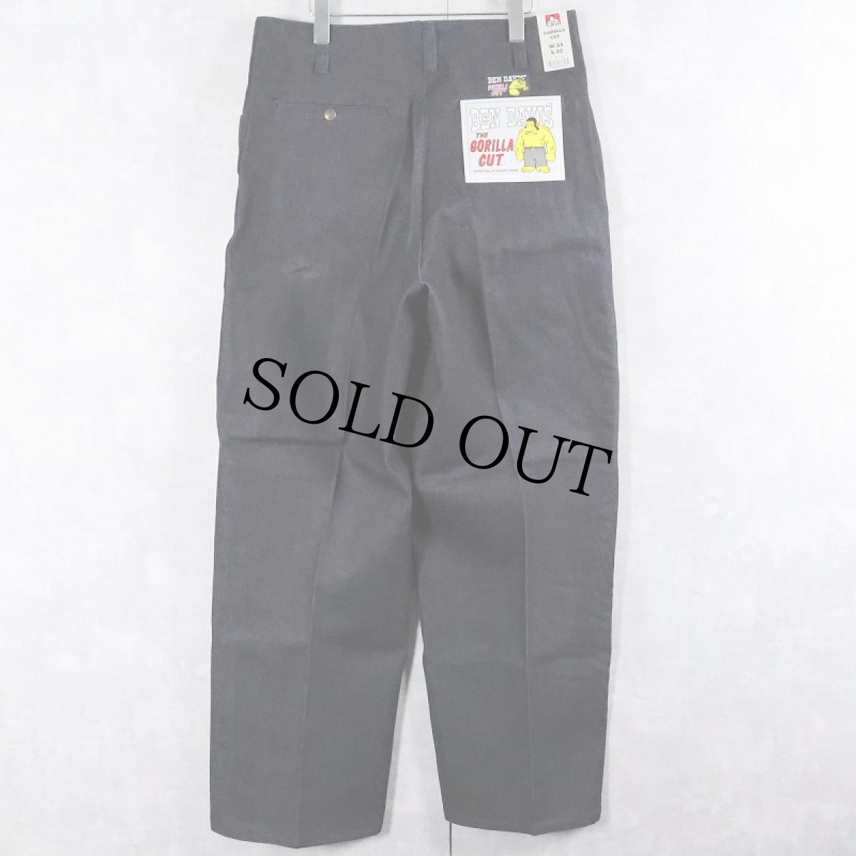 画像1: BEN DAVIS "THE GORILLA CUT" ゴリラカットデニムパンツ INDIGO DENIM フラッシャー付き未使用品 W34 L32 (1)