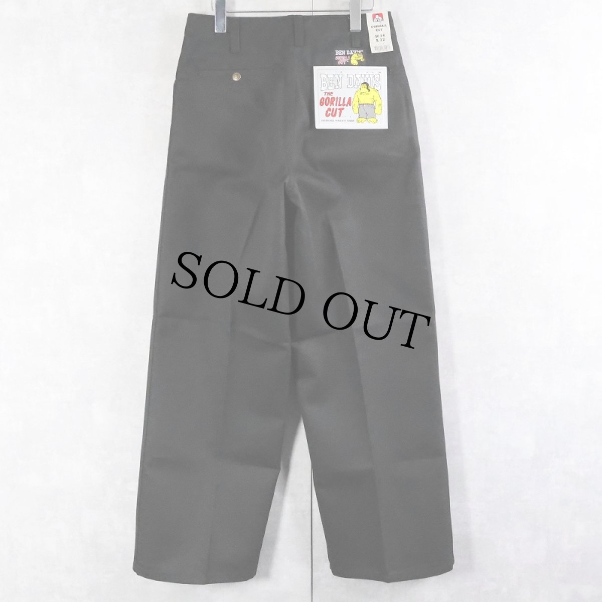 画像4: BEN DAVIS "THE GORILLA CUT" ゴリラカットパンツ BLACK フラッシャー付き未使用品 W30 L32 (4)