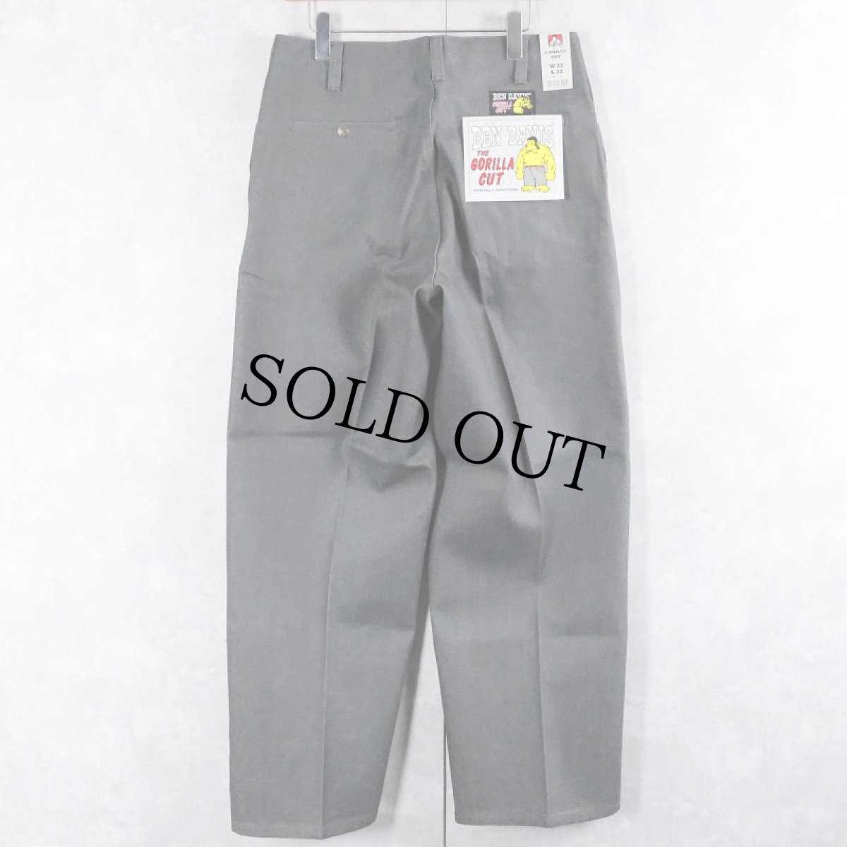 画像1: BEN DAVIS "THE GORILLA CUT" ゴリラカットデニムパンツ CHAR. DENIM フラッシャー付き未使用品 W32 L32 (1)