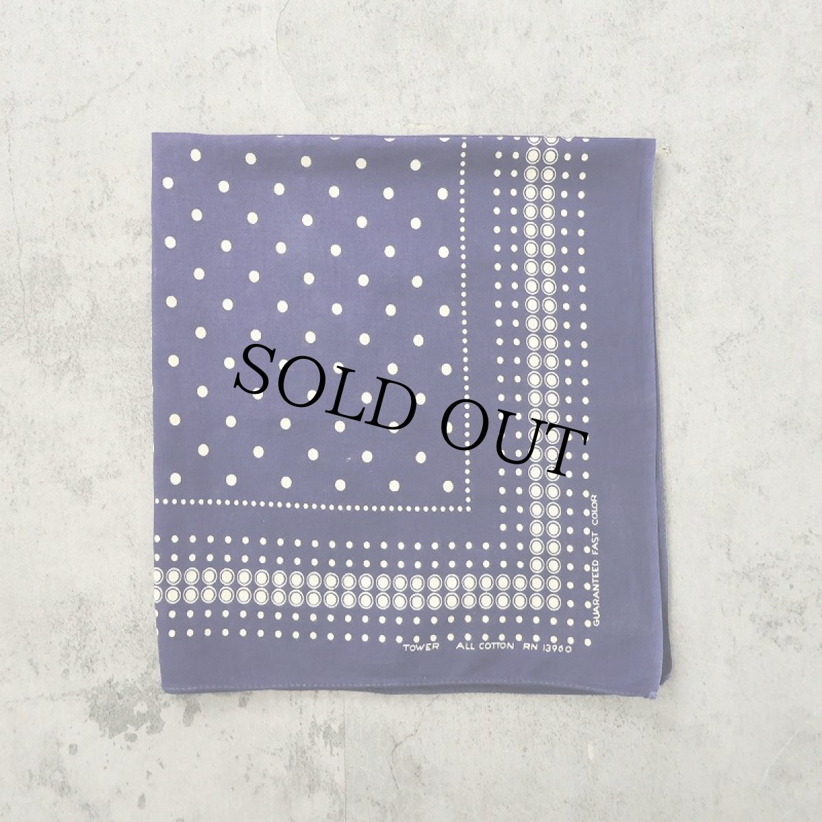 画像1: 50〜60's GUARANTEED FAST COLOR ドット柄 バンダナ (1)