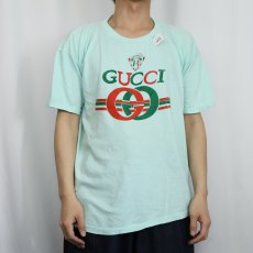 画像2: 80's ブート GUCCI ロゴプリントTシャツ (2)