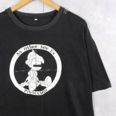 画像1: PINOCCHIO "As Other See Us" キャラクターパロディ ハードコアバンド プリントTシャツ BLACK L (1)