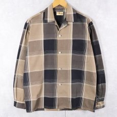 画像1: 〜70's Rike's チェック柄 オープンカラーシャツ  (1)