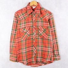 画像1: 70's BIG MAC チェック柄 ヘビーネルウエスタンシャツ M (1)