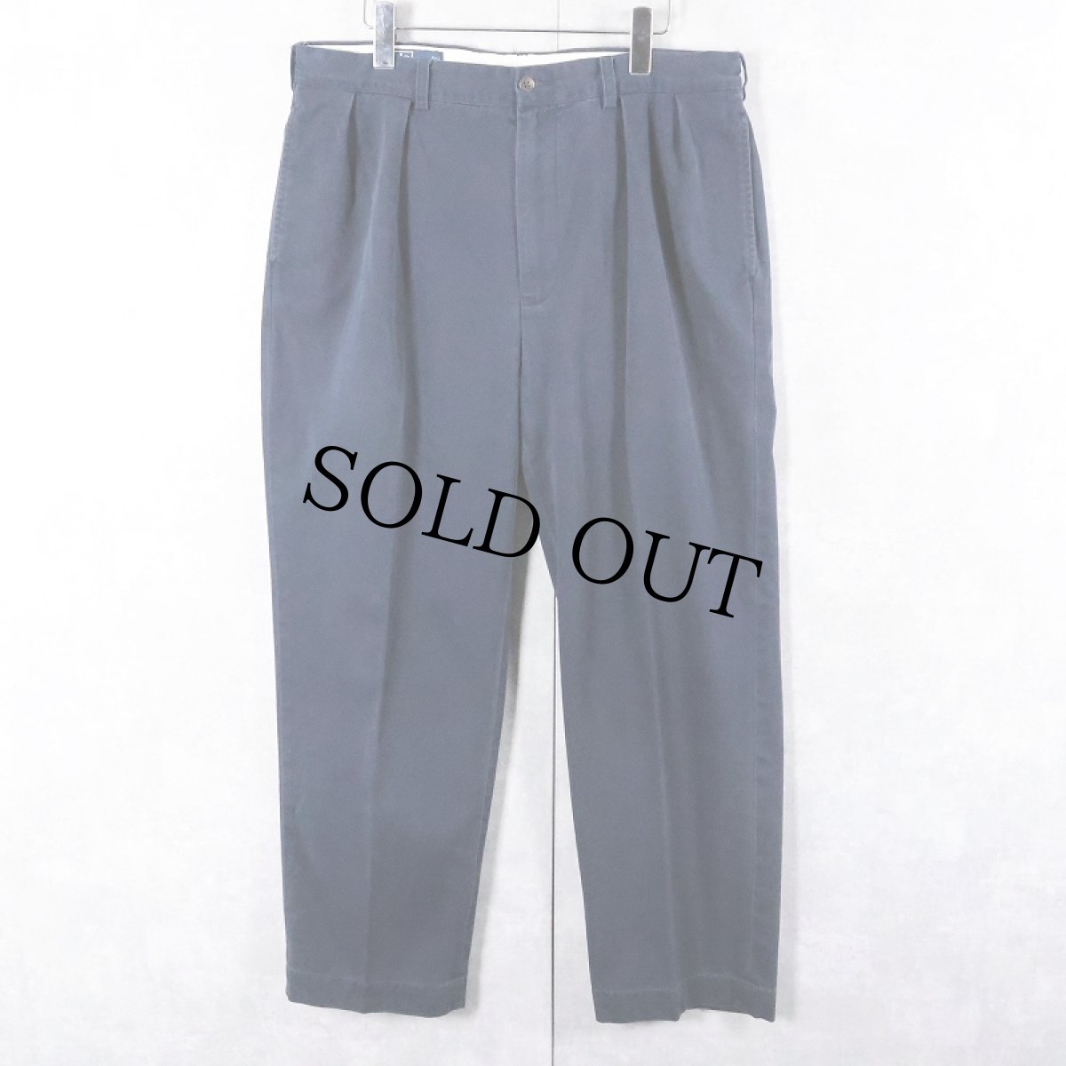画像1: POLO Ralph Lauren "ANDREW PANT" 2タック コットンチノトラウザーズ NAVY W35 (1)