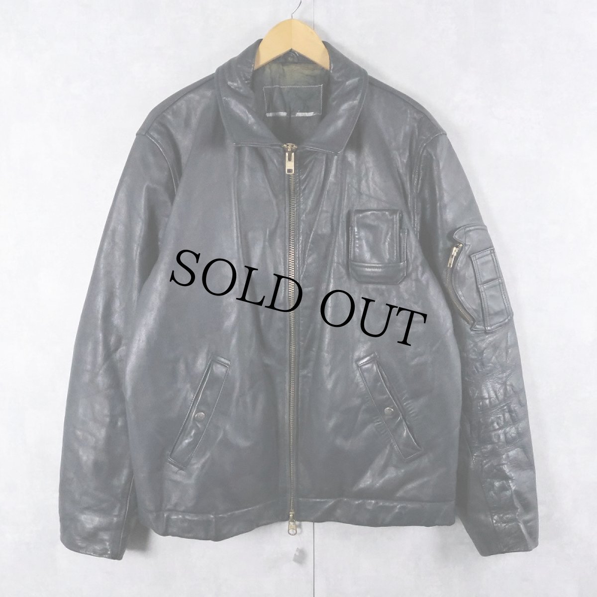 画像1: 70〜80's "FRENCH AIR FORCE Type" レザージャケット SIZE52 (1)