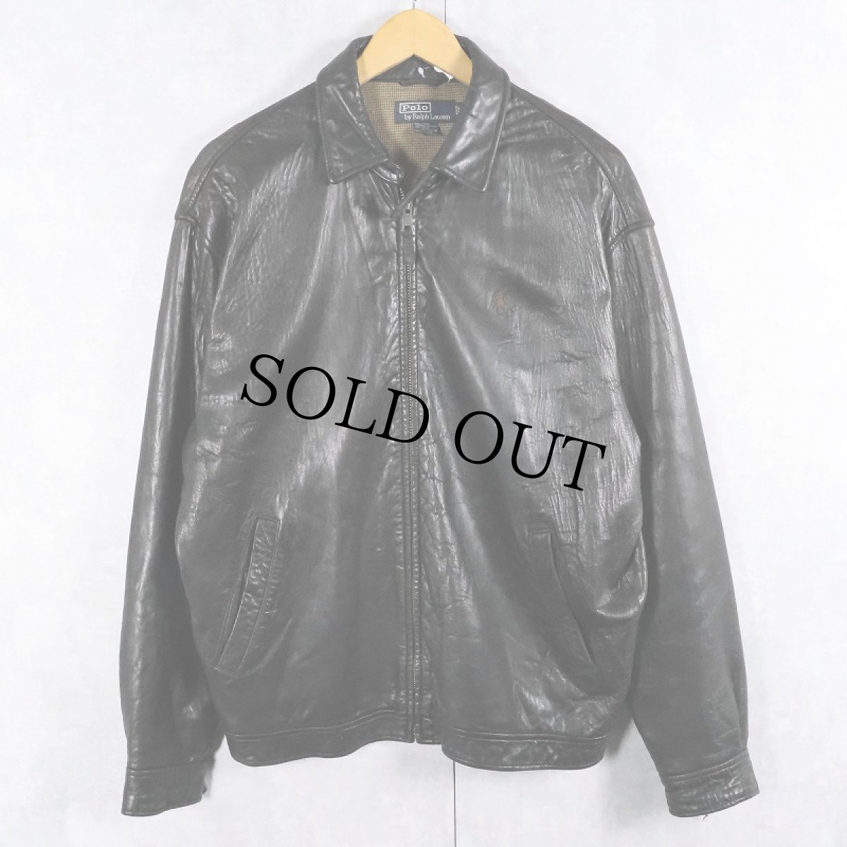 画像1: POLO Ralph Lauren ラムレザースイングトップ DARK BROWN M (1)