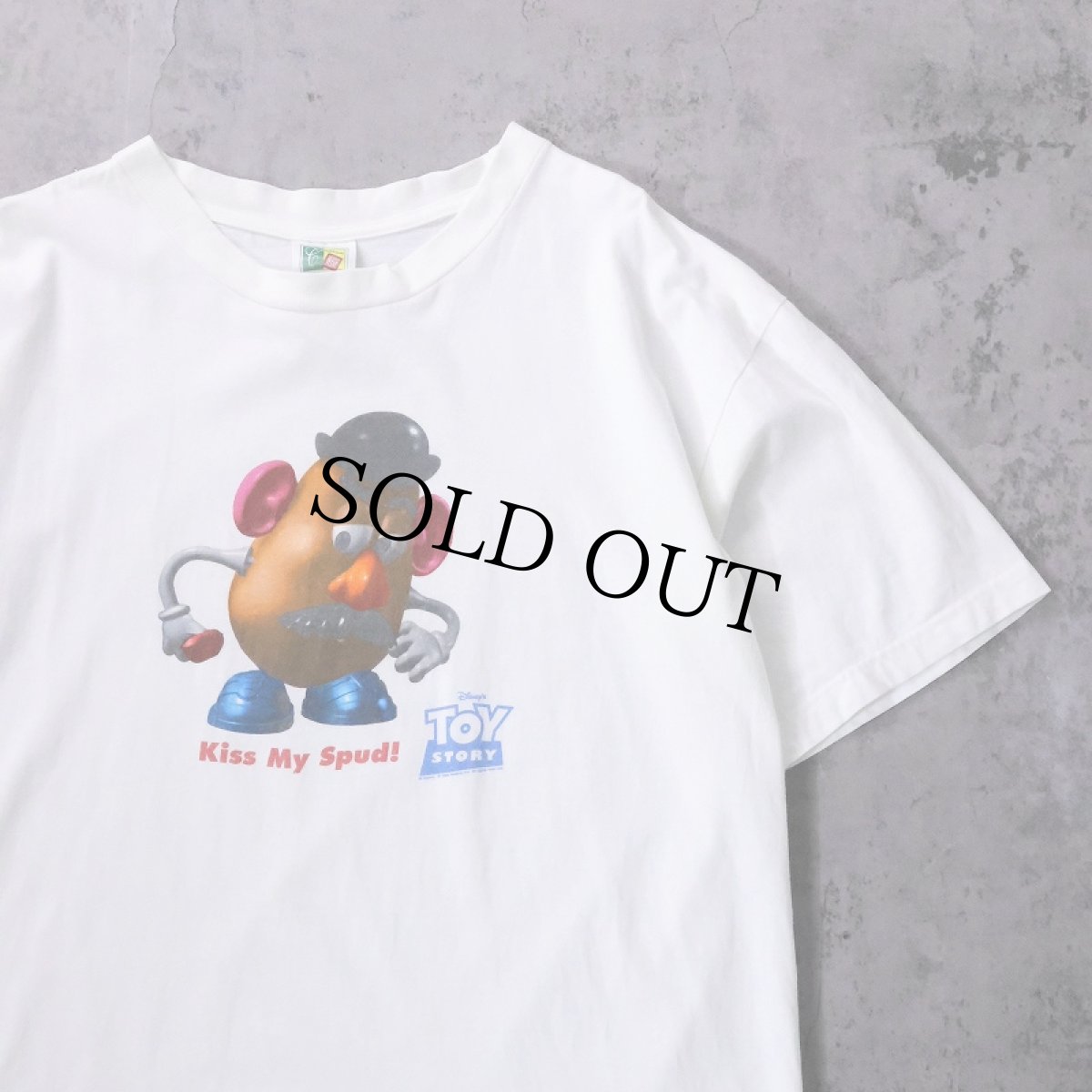 画像1: 1995 TOY STORY  Mr. Potato Head "Kiss My Spud!" キャラクタープリントTシャツ L (1)