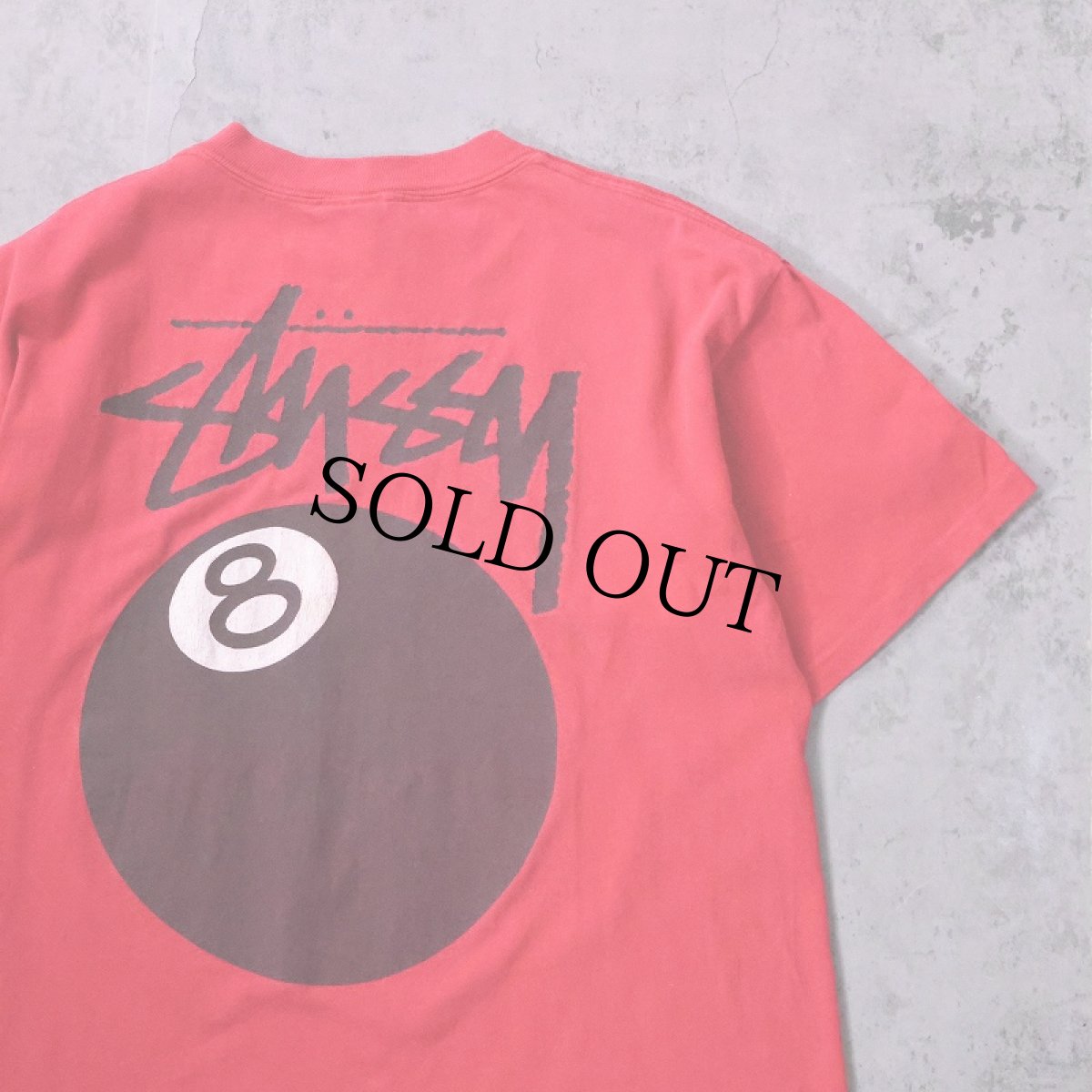 画像1: 80's STUSSY 黒タグ USA製 "8 Ball" プリントTシャツ L (1)