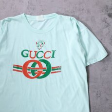 画像1: 80's ブート GUCCI ロゴプリントTシャツ (1)