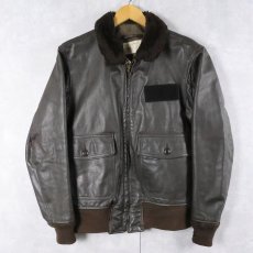 画像1: 80's U.S.NAVY G-1 レザーフライトジャケット SIZE40 (1)