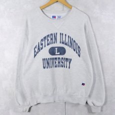 画像1: 90's RUSSELL ATHLETIC USA製 "EASTERN ILLINOIS" 前V プリントスウェット L (1)