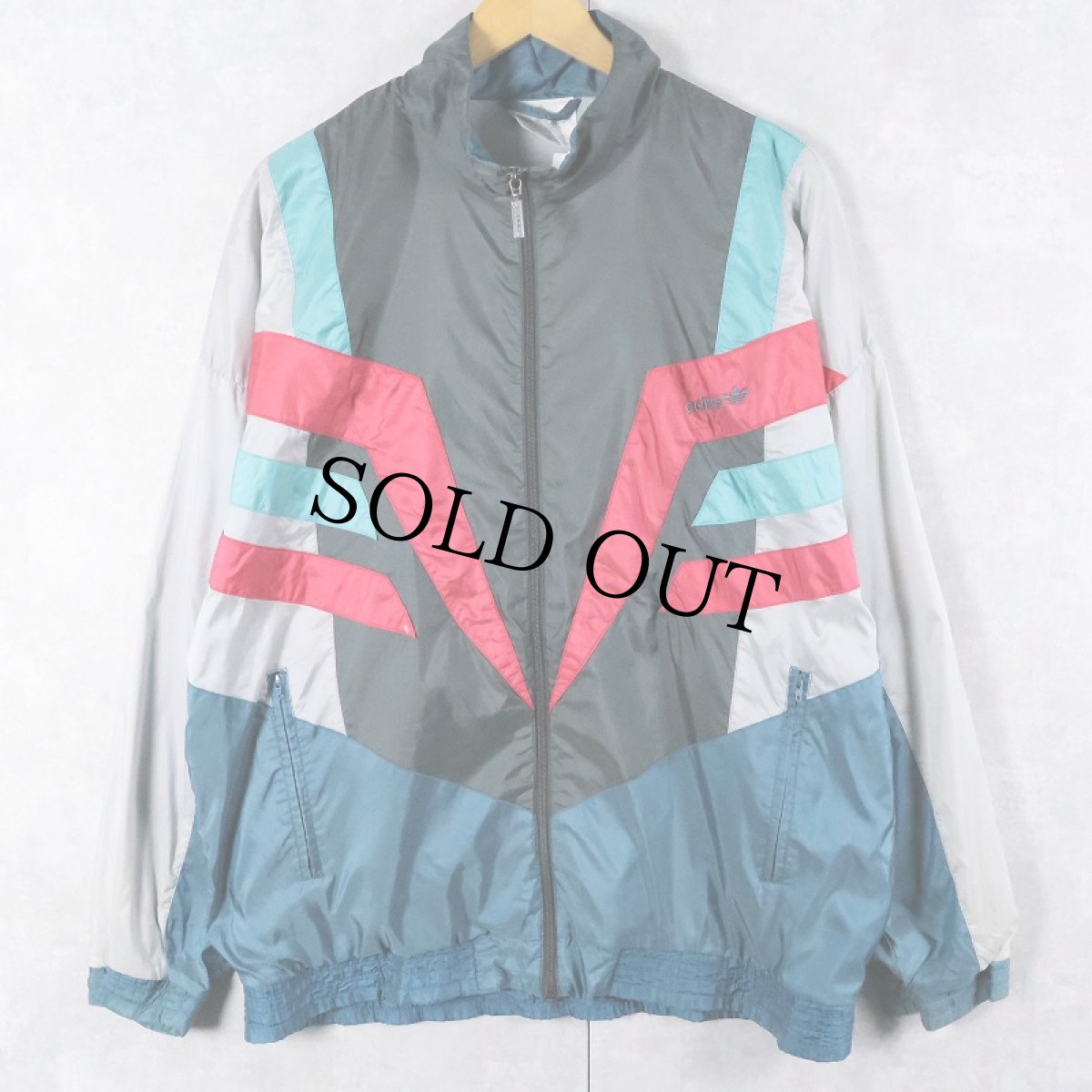 画像1: 80's adidas ロゴ刺繡 切り替えデザイン トラックジャケット M (1)