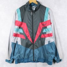 画像1: 80's adidas ロゴ刺繡 切り替えデザイン トラックジャケット M (1)