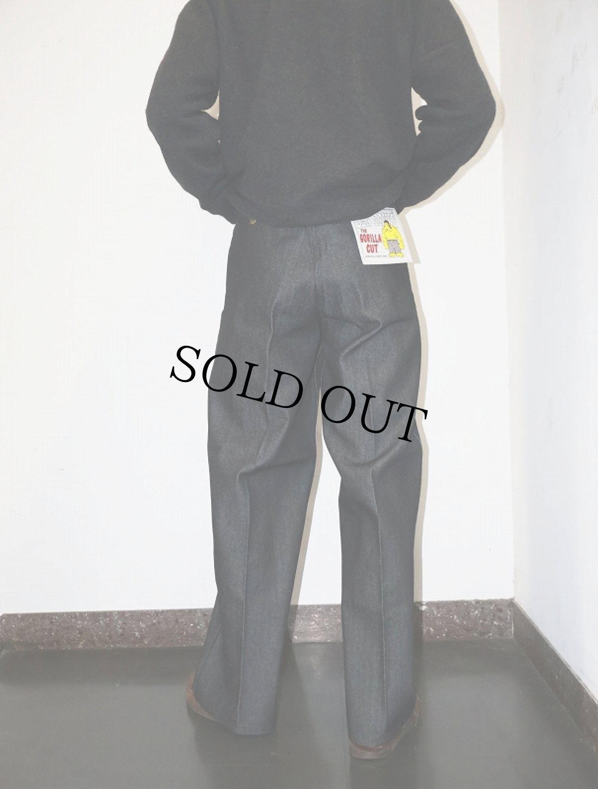 画像4: BEN DAVIS "THE GORILLA CUT" ゴリラカットデニムパンツ BLACK DENIM フラッシャー付き未使用品 W34 L32 (4)