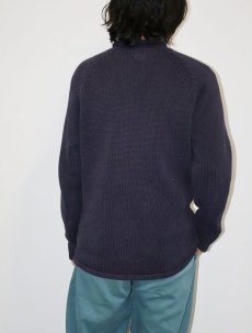画像2: 90's J.CREW ロールネック コットンニットセーター NAVY S (2)