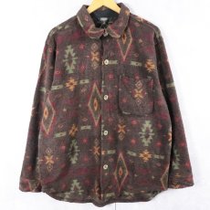 画像1: TSUNAMI SPORT CANADA製 ネイティブ柄 ウールシャツ S (1)