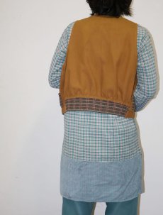 画像2: 60's〜 EGS チェック柄 カスタム コットングランパシャツ SIZE40 (2)