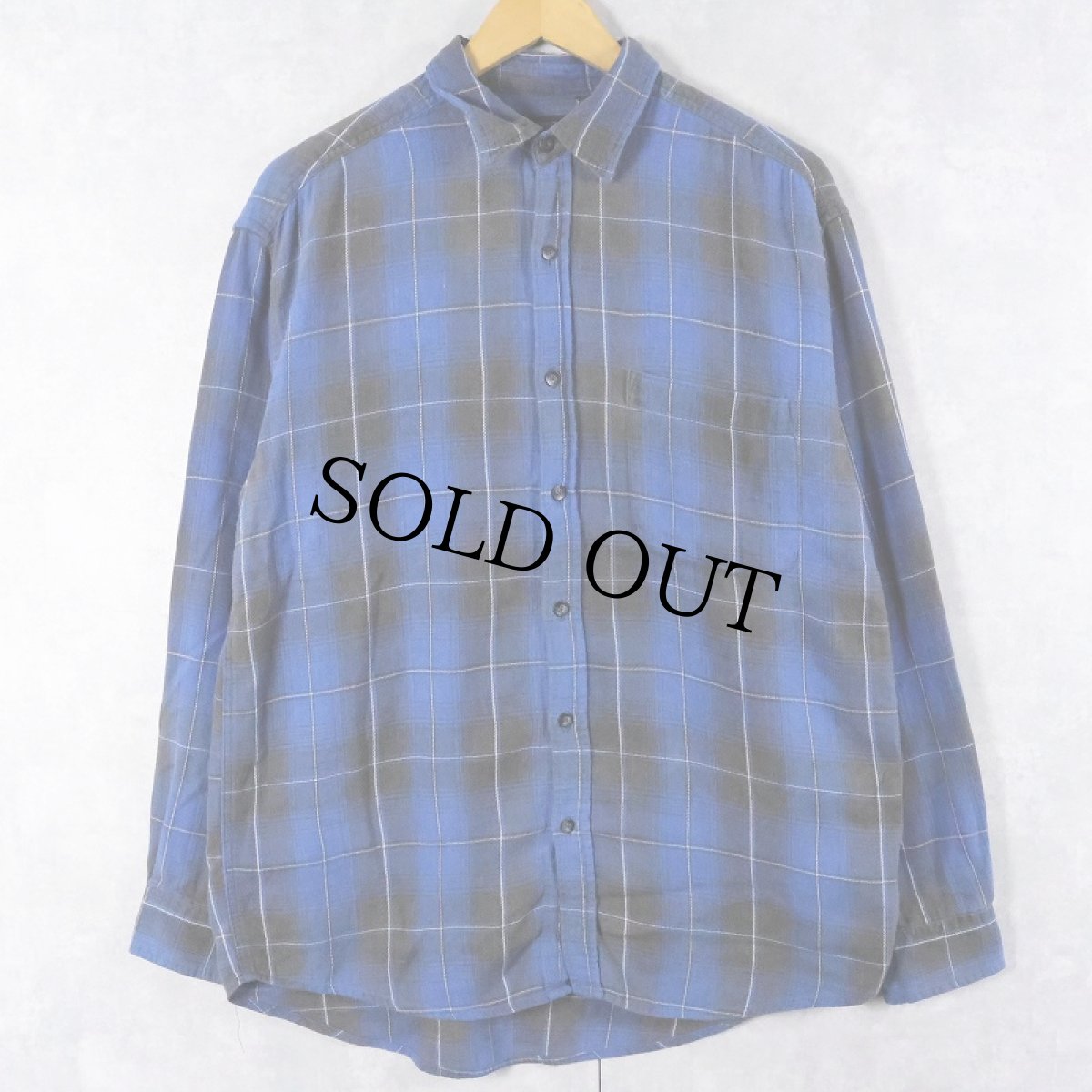 画像1: 90's〜 FADED GLORY チェック柄 ライトネルシャツ M (1)