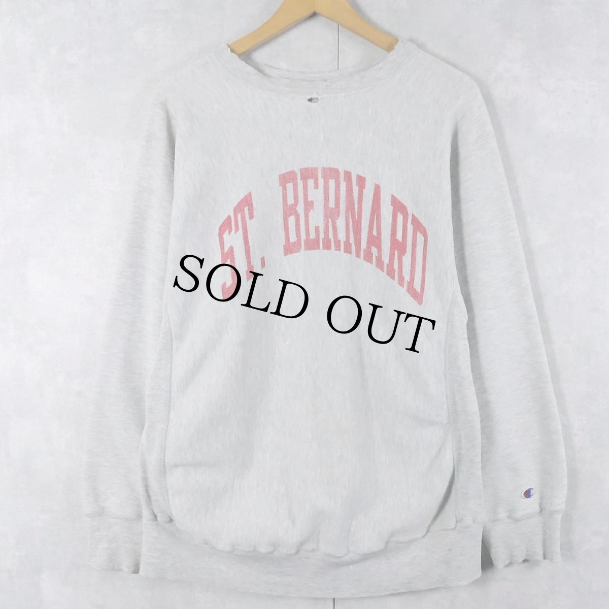 画像1: 80's Champion トリコタグ REVERSE WEAVE USA製 "ST. BERNARD" 染み込みプリントスウェット XL (1)