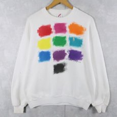 画像1: 90's Helio Graphics USA製 グラフィックプリントスウェット L (1)