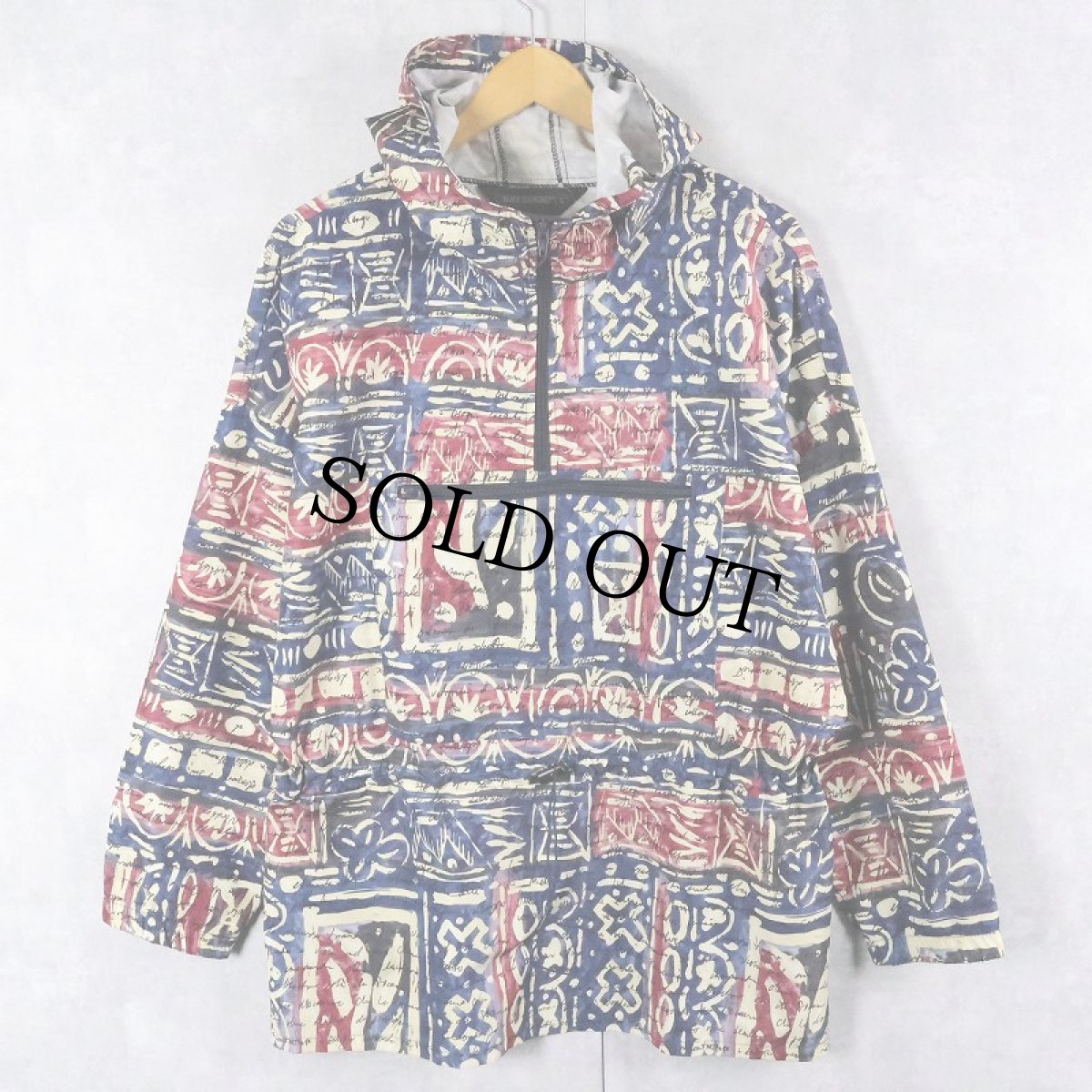 画像1: 90's BLACK DIAMOND USA製 ネイティブ柄 ナイロンアノラックパーカー S (1)