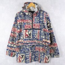 画像1: 90's BLACK DIAMOND USA製 ネイティブ柄 ナイロンアノラックパーカー S (1)
