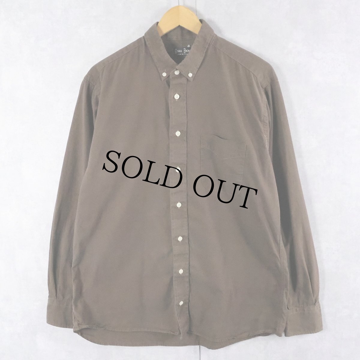 画像1: 80's GITMAN BROS USA製 千鳥柄 コットンボタンダウンシャツ L (1)