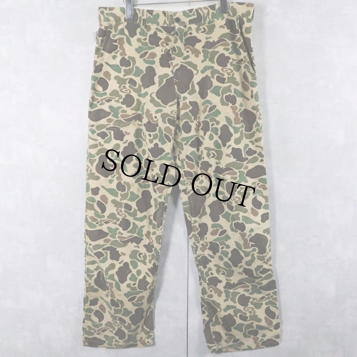 画像1: 70's ダックハンターカモ柄 ベイカーパンツ W34 (1)