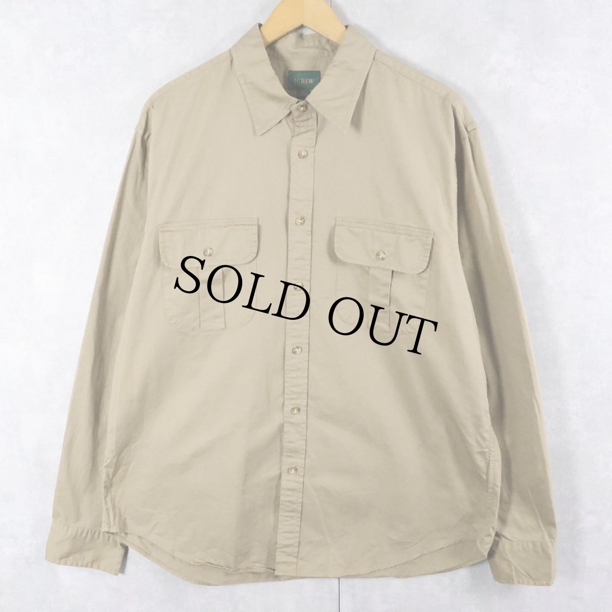 画像1: J.CREW コットンツイル ワークシャツ L (1)