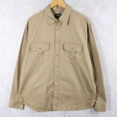 画像1: J.CREW コットンツイル ワークシャツ L (1)