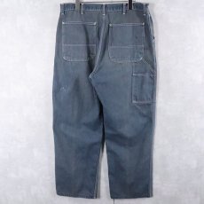 画像2: 90's ROEBUCKS バットダイ デニムペインターパンツ W35 (2)