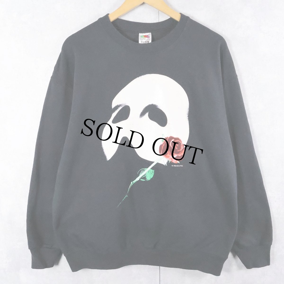 画像1: The PHANTOM of the OPERA ミュージカルプリントスウェット BLACK XL (1)
